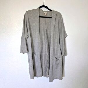 Donni Casual Gray Open Front Cardigan